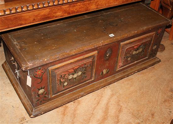 Austrian painted pine marriage chest(-)
